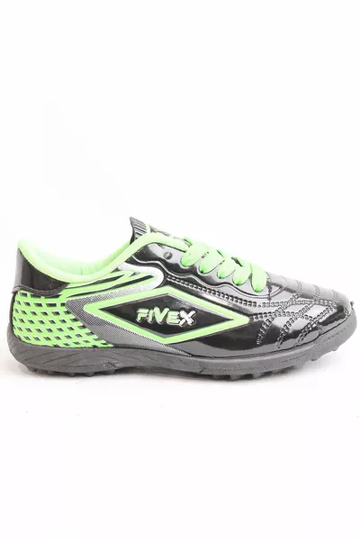 Chaussures Astroturf en cuir verni noir vert