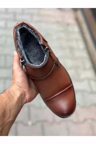 DOUBLE ZIPPERED CASUAL FUR NON-SLIP SOLE WATERPROOF AND COLD PROOF MEN'S BOOTS