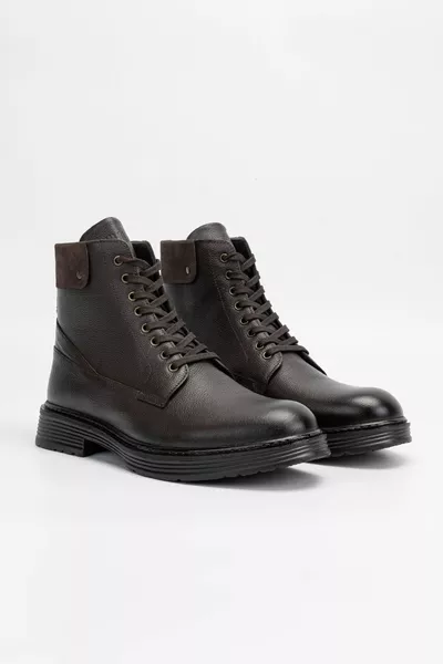 Men's Brown Floter Genuine Leather Casual Boots