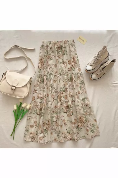 Юбка с большой розой