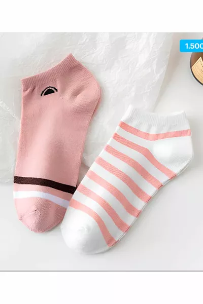 Chaussettes pour femmes Bottines en coton à motifs colorés Chaussettes Longueur cheville Short Sports Course Chaussettes de randonnée 5 paires