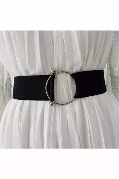 Cintura elastica da donna con passante e fibbia all'americana, cintura della giacca, cintura della camicia, cintura del vestito