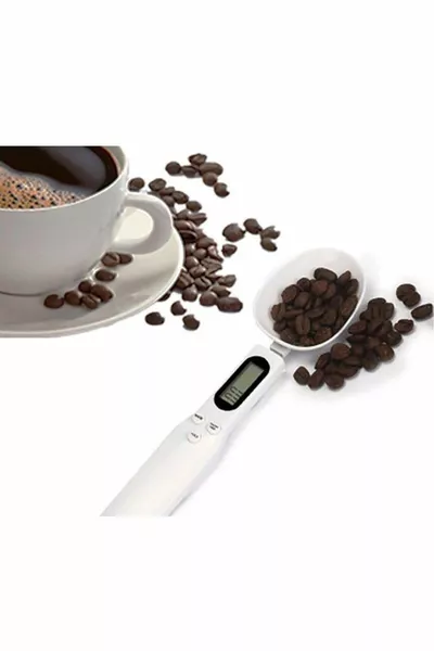 Precision Spoon Scale with LCD Display - White