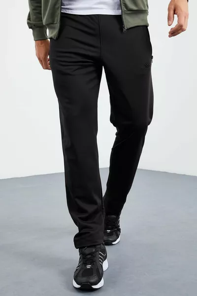 Çağla - Set tuta da uomo nera con colletto rialzato con cerniera modello standard a gamba classica - 