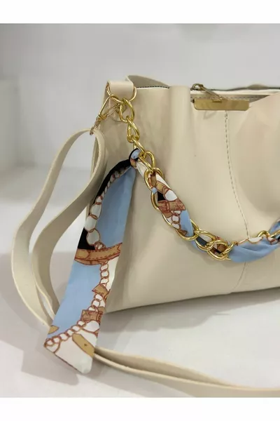 Écharpe Chaîne Femme Accessoire Cuir Souple 3 Compartiment Main Bras Et Sac À Bandoulière