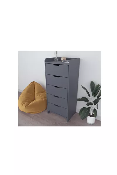 LODOS DRESSER, ANTRACIET, 5 LADEN