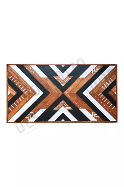 Etnisch Houten Handgemaakt Tweepersoons Bed/Hoofdeinde