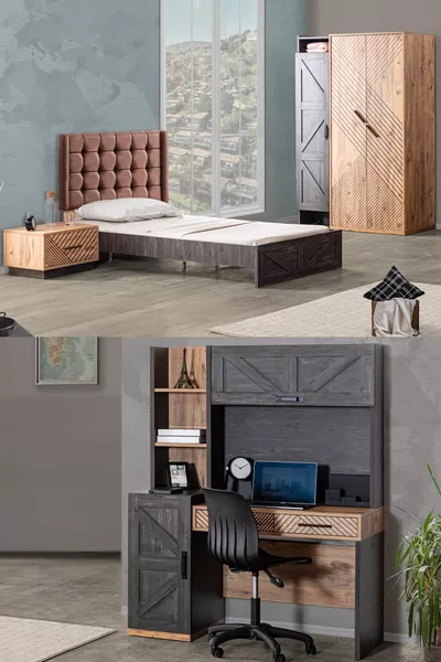 Elite Jongenskamer - 3-Deurs Kast, Bed, Nachtkastje, Bureau