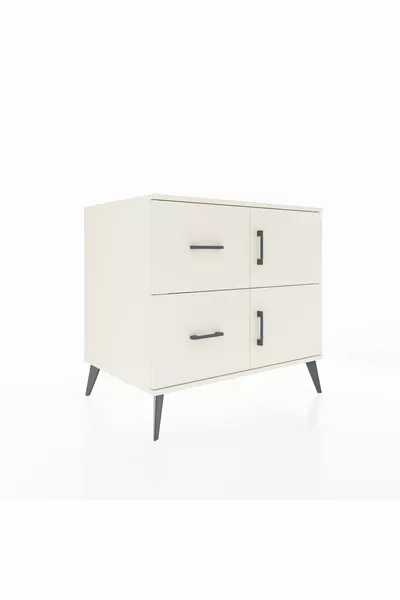 Kronos Dresser Single Shelf 2 Drawers 2 Doors Moonstone-Moonstone