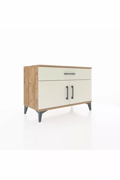 Hyperion Dresser Single Shelf Single Drawer 2 Doors Pine-Sandstone