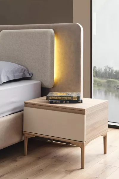 خزانة جانبية لغرفة نوم مزدوجة من بيين كومودين × 2 قطع