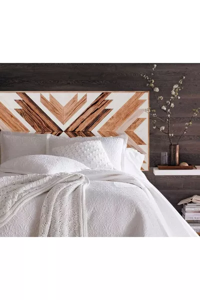 Tête de lit en bois fait main pour lit double