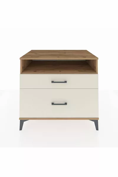 خزانة كرونوس بدرجين ورف واحد من خشب الصنوبر والحجر الرملي