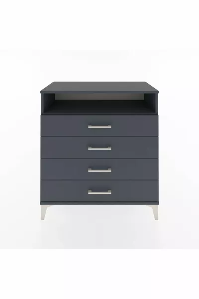 Hyperion Şifonyer Tek Raflı 4 Çekmeceli  Antrasit-Antrasit