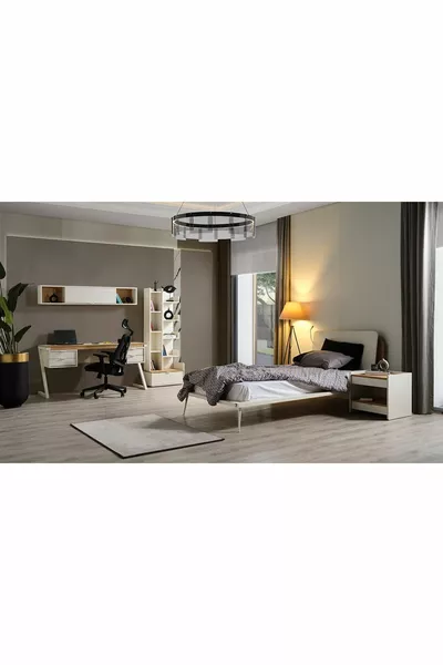 غرفة نوم شباب حديثة - بأبواب أثاث ثلاثية