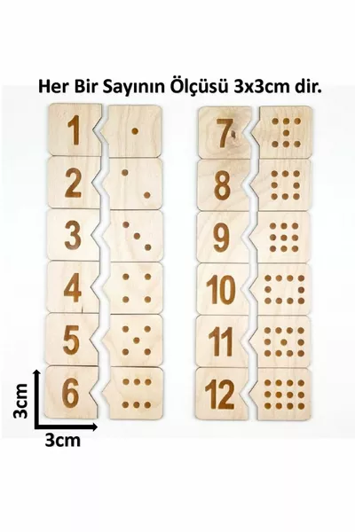 Lehrreiche Holz-Zahlen Zuordnung