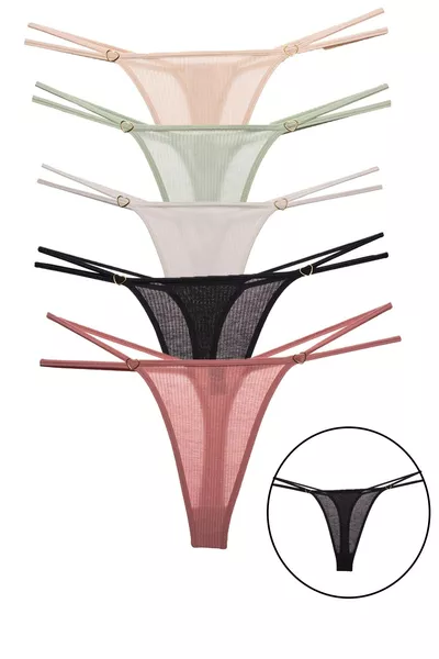 Cotton String Thong 5-Pack
