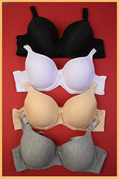 Сутиен с подплънки и подпора 4 броя (черен, бял, телесен, сив)
