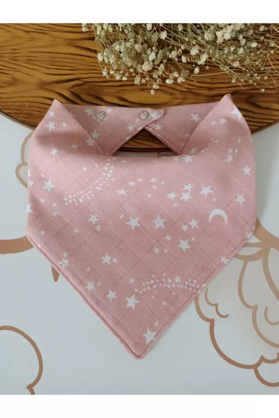 % Panno Muslin Organico Doppio Strato per Bebè, Bavetta con Colletto e Asciugamano, 5 Pezzi, Cm