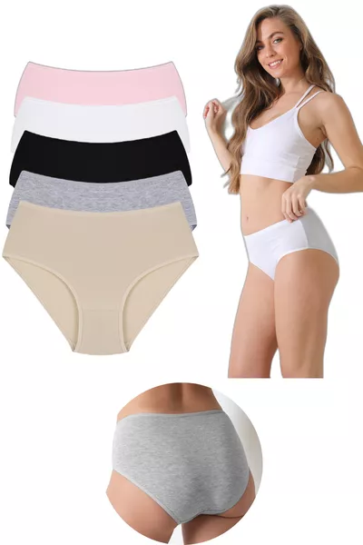 Culottes femme taille haute % coton, paquet de 5 SNM-5KLT