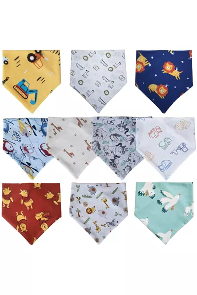 Bavaglino triangolare in cotone, bave e pappa, pezzo