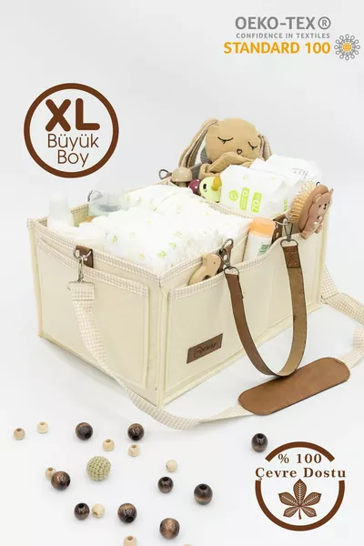 Borsa per la Cura di Mamma e Bambino XL Extra Large in Feltro Spesso Multiuso, Organizer da Armadio, Serie Scotch