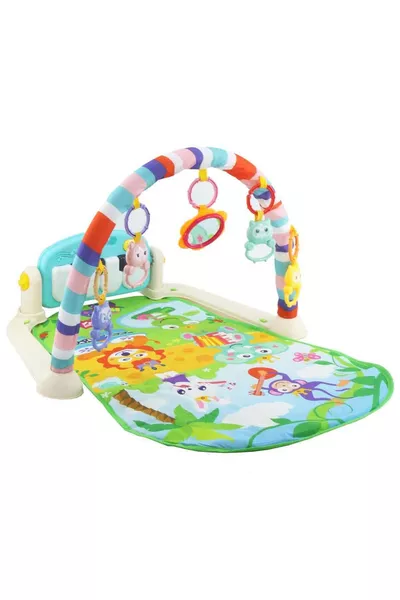 سجادة لعب البيانو للرضع ومركز الجمباز (مع مرآة وجرس)