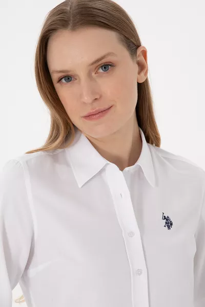 Women's White Long Sleeve Basic Shirt 