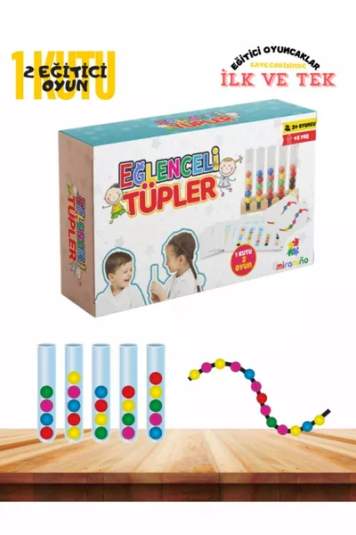 أنابيب مرحة مع حامل خشبي تعليمي، لعبة صندوق لتطوير المهارات الحركية والإدراك البصري والتنسيق بين اليد والعين