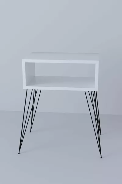 Elit Metalen Nachtkastje met Poten - Wit