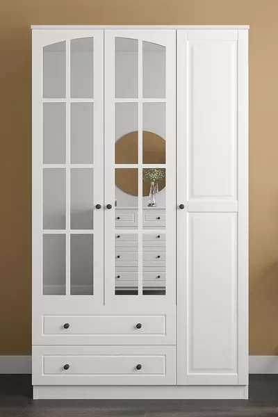 خزانة ملابس بيزا كونتري بثلاث أبواب ودرجين