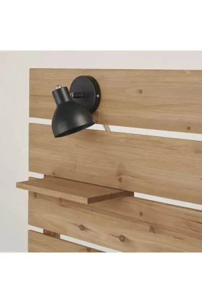 سرير خشبي صلب طبيعي من وول ناتورا مع قاعدة وغطاء رأس