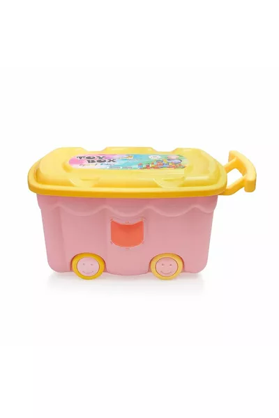 Tekerlekli Oyuncak Kutusu - Pembe -  Lt