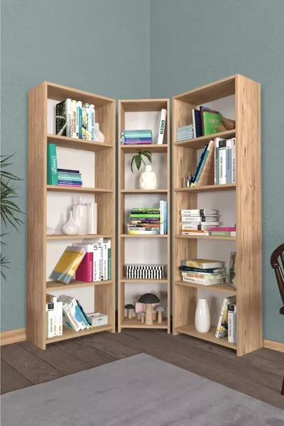 GROSSE ECK-MONTESSORI-BÜCHERREGAL ATLANTIKKIEFER