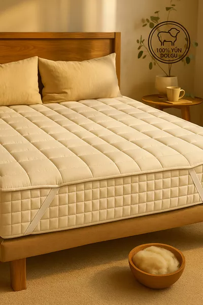 Materassino per il sonno imbottito in lana con angoli elasticizzati