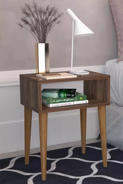 Retro Nachtkastje - Walnoot