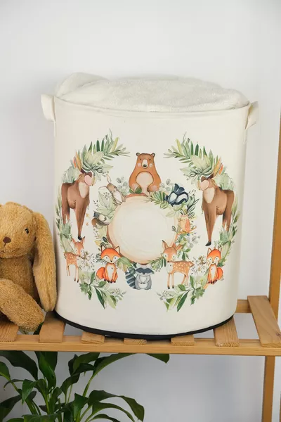 Кутия за съхранение на играчки с щампа Zoo, многофункционална, кош за пране, сгъваем организатор, 