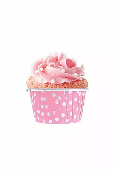  Caissettes à Muffin en Papier Rétractable Rose Clair à Pois