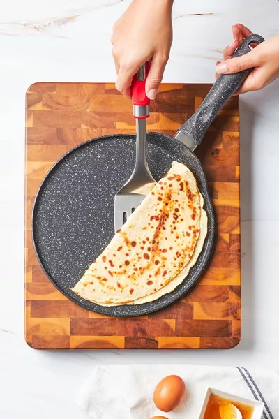 Тавa за гюзлеме и палачинки Mutfaksever с индукционно дъно от биогранит, сив,  см