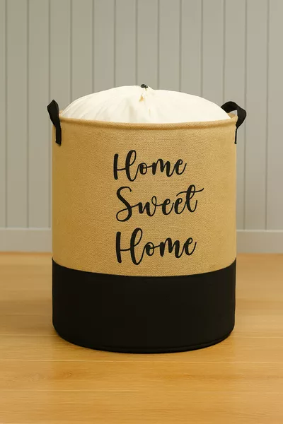 Платнена водоустойчива сгъваема кошница с връзка за пране или играчки за гардероб 