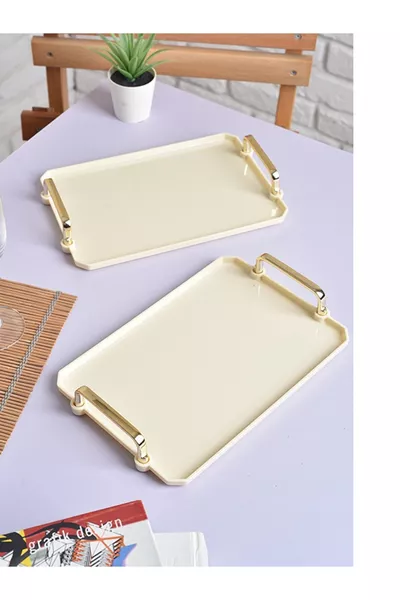 صينية تقديم القهوة الأكريليك المزدوجة