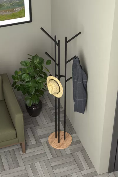 9-Hook Coat Rack, Hanger with Atlantic Pine Panel