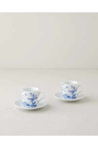 Комплект за кафе Pappi Porselen 4 части за 2 души, син