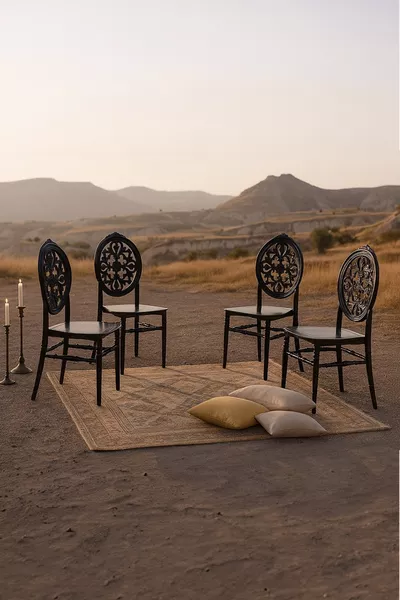 4 черных кухонных стула Venus