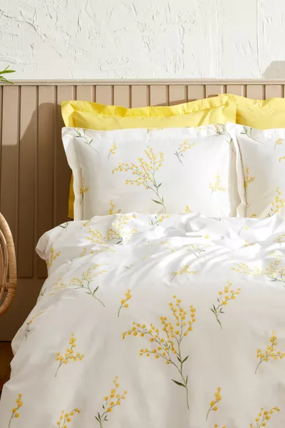 Loretta % Cotton Single Duvet Cover Set Yellow (PP)