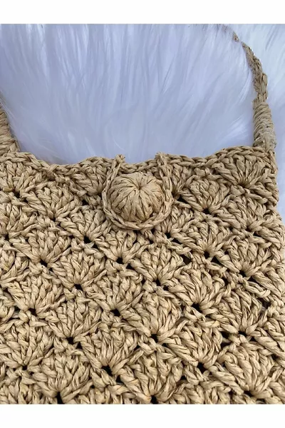 حقيبة هاتف من القش، حقيبة من الخيوط الورقية