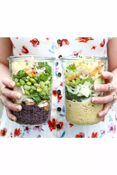 Lot de 2 bocaux en verre de  ml