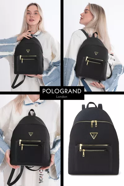 حقيبة نسائية أصلية فاخرة متعددة الجيوب، موديل مريح، بحمالات قابلة للتعديل، بثلاثة أقسام أنيقة للظهر والكتف