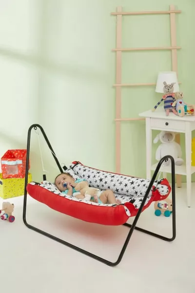 Преносима бебешка люлка легло (червено)