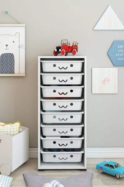 8-Basket Multipurpose Cabinet, Kitchen Cabinet, Children's Toy Cabinet, Toy Organizer